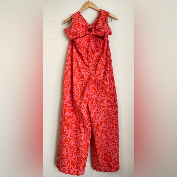 NWOT Free People Kira Jumpsuit red/pink 
Wide Leg Size L - Picture 2 of 9